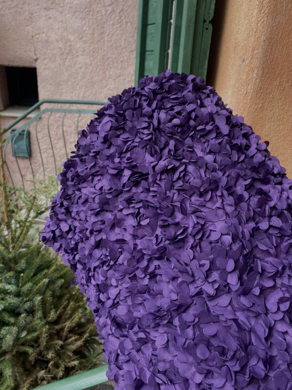 ART.916- TULLE CON FIORELLINI IN 3D VIOLA - immagine 2